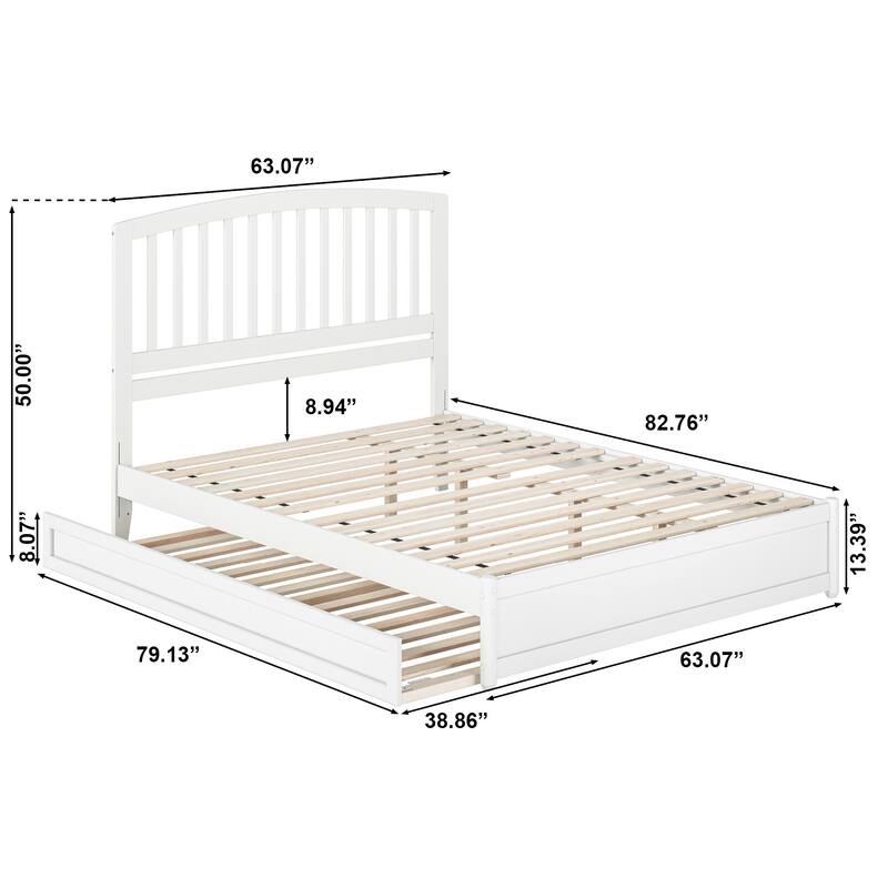Lucia Platform Bed with Panel Footboard and Twin XL Trundle