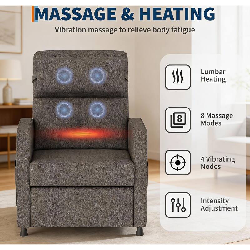 Adjustable Power Recliner, with Massage & Heat