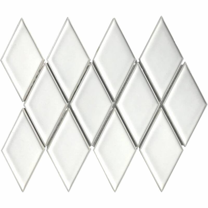 Century Harlequin Porcelain Mosaic Tile - 5 Sheets (3.90 sf) - White