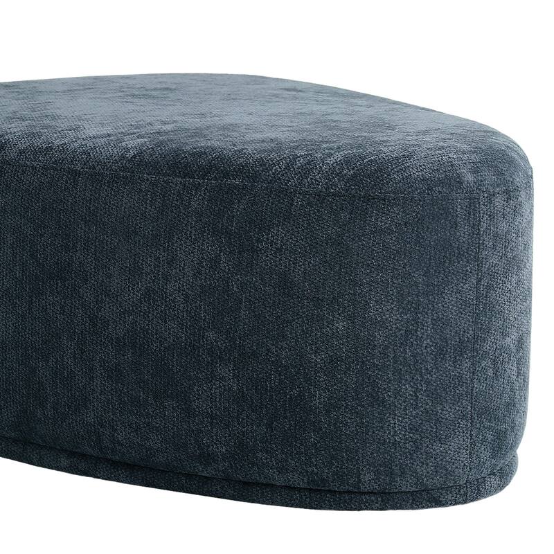 Leon 26" & 43" W Chenille Triangle Cocktail Ottoman Set