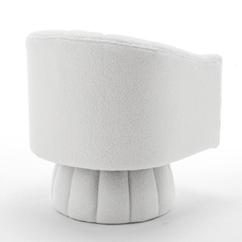 SEYNAR Modern Glam Velvet Upholstered Round Swivel Accent Barrel Chair