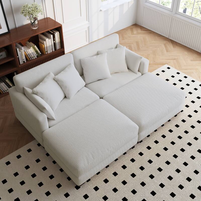 88" Convertible Larger Couch Modular Sectional Sofa Set
