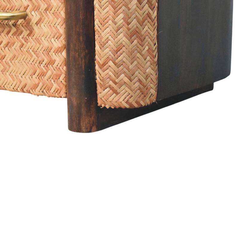 Artisan Furniture Solid Wood Havana Cane front Drawers, Brown With 3-Drawers