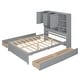 preview thumbnail 18 of 22, Cottage Style Full Size Platform Bed with 4 Drawers Under-Bed,Headboard with Multiple Storage Shelves