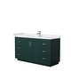 preview thumbnail 153 of 168, Miranda Single Vanity Set, Cultured Marble Top, No Mirror 60-Inch Single - Green, Nickel Trim, White Cultured Marble Top