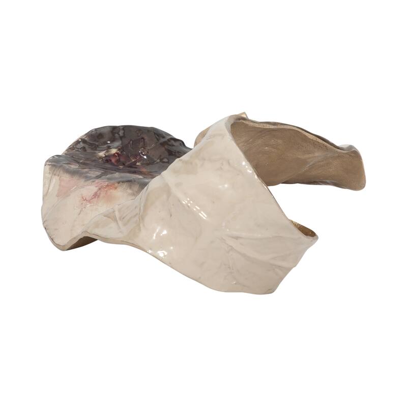 Sagebrook Home Metal Modern Glam Two Tone Novelty Leaf Table Decor