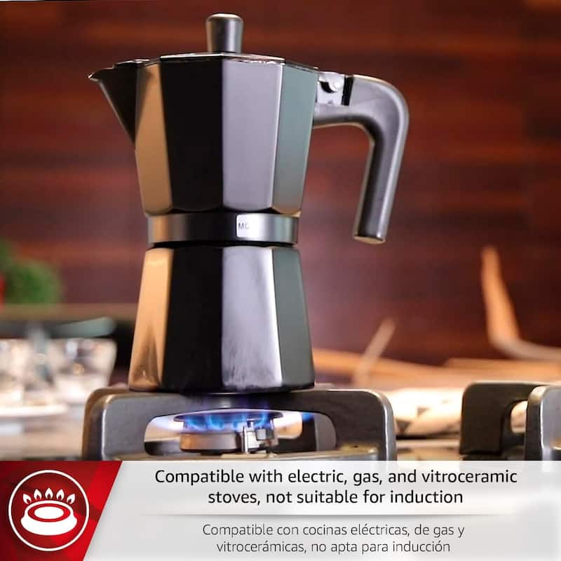 Magefesa Kenia Noir Aluminum Stovetop Espresso Maker