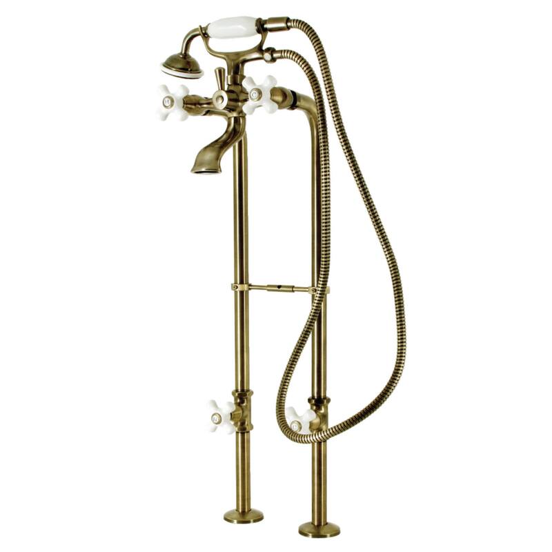 Kingston Brass CCK266PXK Kingston Floor Mounted 9-3/16" Tub Filler - Antique Brass
