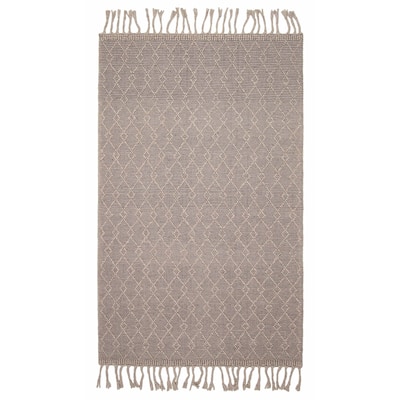 ECARPETGALLERY Braid weave Sienna Grey Wool Rug - 5'1 x 8'2