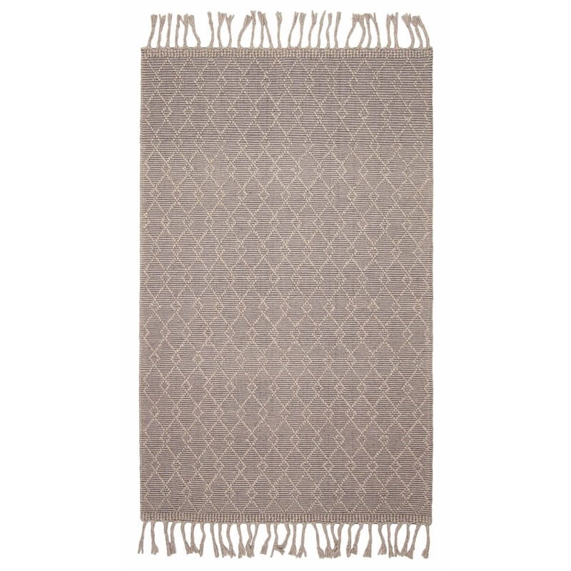 ECARPETGALLERY Braid weave Sienna Grey Wool Rug - 5'1 x 8'2 - Grey - 5'1 x 8'2
