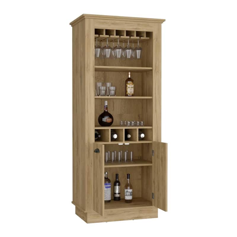 Fraktal Corner, Wine Rack, Two Shelves, Double Door