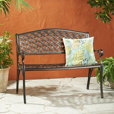 Cozumel Copper Cast Aluminum Bench by Christopher Knight Home