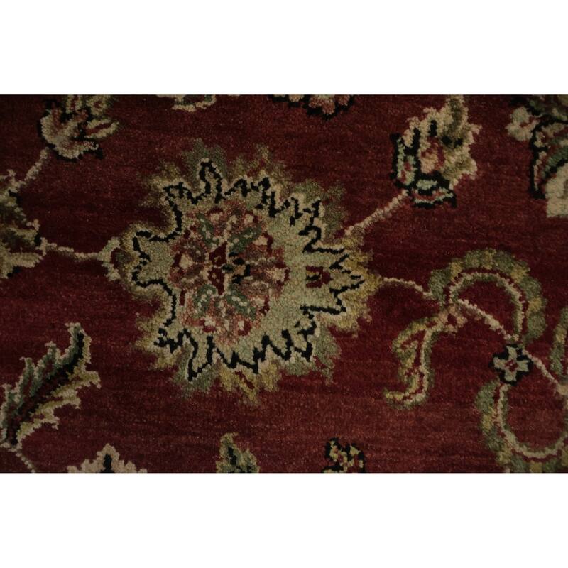 Hand Knotted Oriental 100% Wool Carpet Traditional All-Over Red Agra Area Rug - 7' 9'' X 7' 9''
