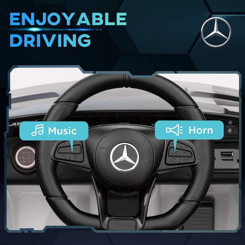 12V Kids Ride on Car Battery Powered Kids Electric Car with Remote Control, White Electric Car Engineering Car