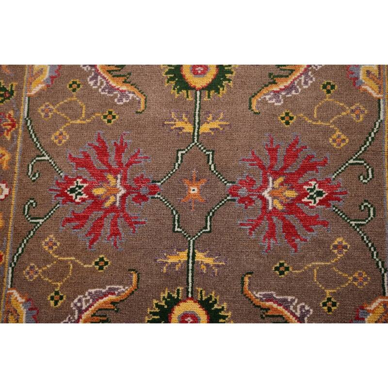 Brown Floral Kazak Oriental Foyer Rug Handmade Wool Carpet - 2'0" x 3'1"