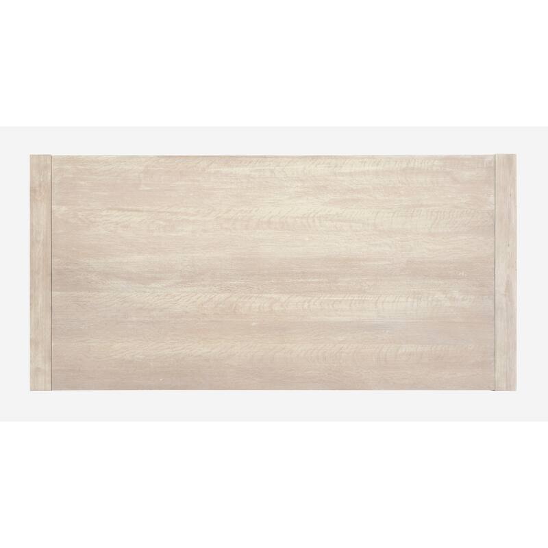 Magnussen Home Herringbone Ridge White Trestle Extendable Dining Table - 83''W x 44''D x 30''H