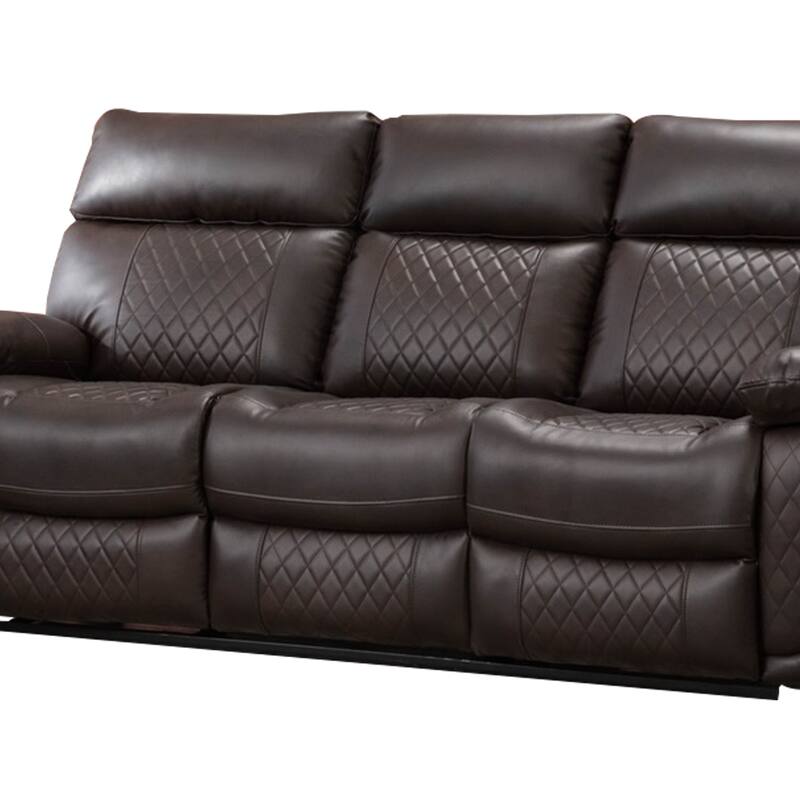 Contemporary Living Room Faux Leather Upholstered Sofa