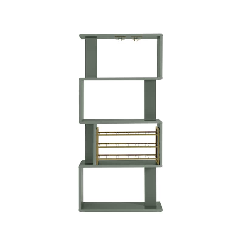 Furniture of America Thane Modern 4-tier Bar Cabinet with Bottle Wine Rack