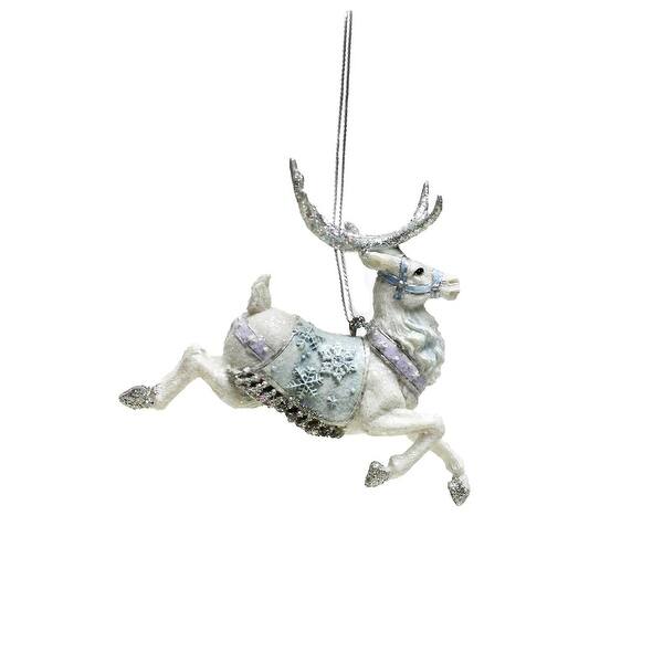 Shop 3 75 Ice Palace White Glitter Prancing Reindeer Christmas