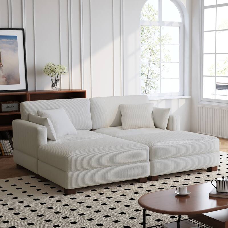 88" Convertible Larger Couch Modular Sectional Sofa Set