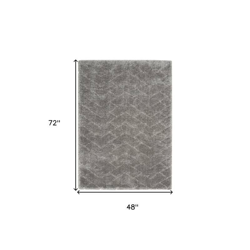 Fito Power Loomed Modern Stain Resistant Soft Area Rug By HomeRoots - 72' X '48' X '1.58