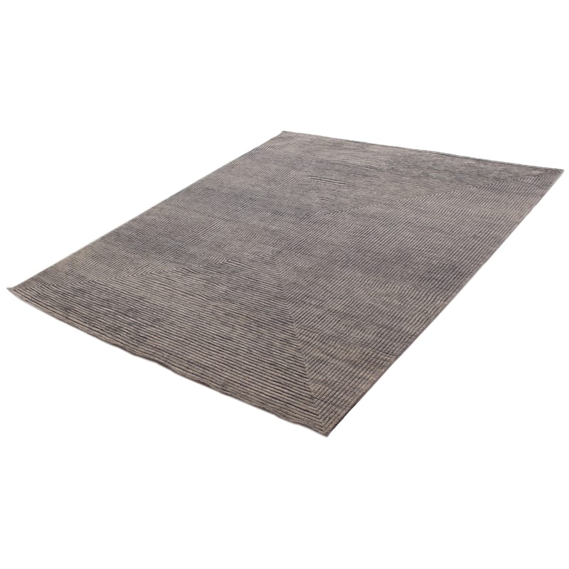 ECARPETGALLERY Hand-knotted Tangier Grey Wool Rug - 8'2 x 9'9