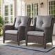 Option Brown Rattan - Grey Cushion
