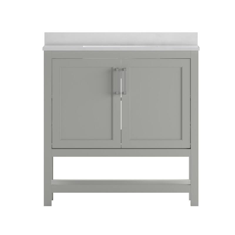 Bathroom Vanity with Undermount Sink and Open Storage Shelf