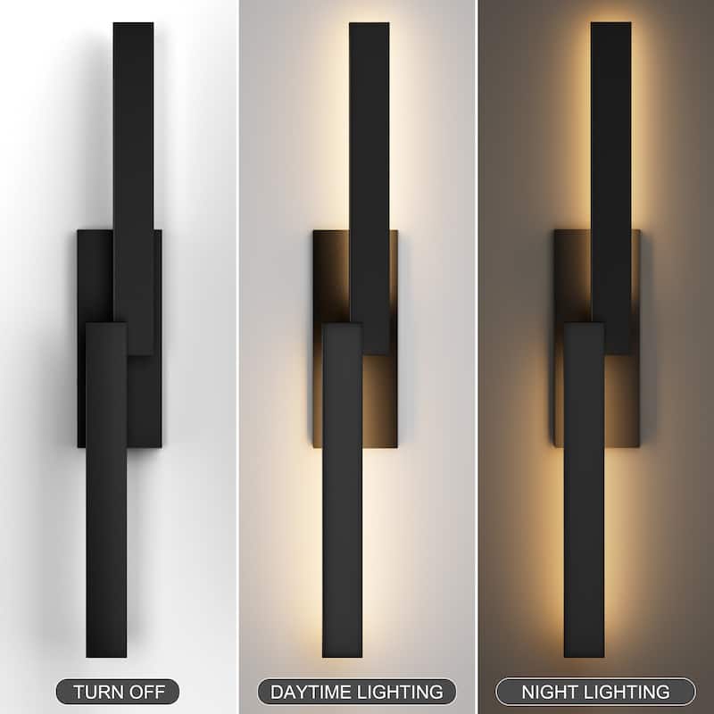 Matte Black Iron Integrated LED Outdoor/Indoor Wall Sconce - 23.6"