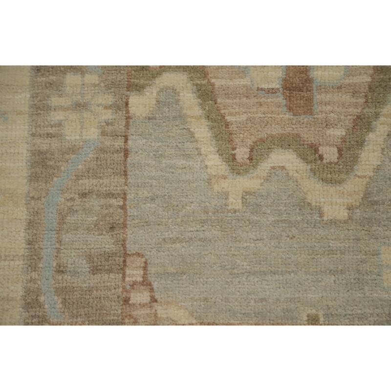 Hand Knotted Oriental 100% Wool Carpet Transitional All-Over Greys & Charcoal Oushak Area Rug - 9' 8'' X 7' 11''