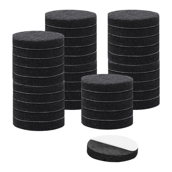 36pcs Felt Pads Round Dia 1 1/2" Self Stick Anti-scratch Pads Reduce Noise for Furniture Leg Floor Protector Black