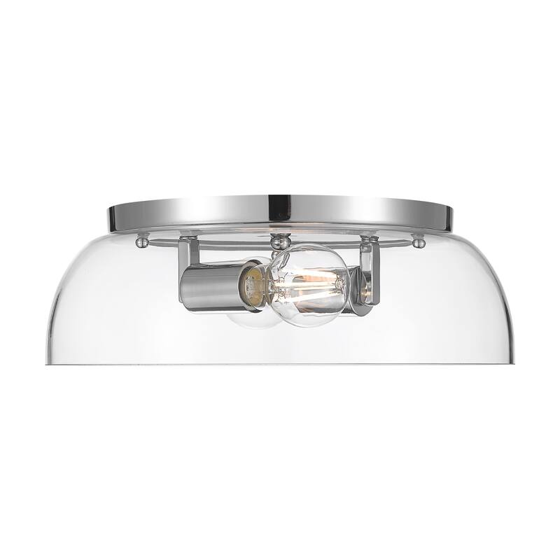 Yep by Golden Lighting Duncan 2-light Flush Mount in Chrome and Clear Glass