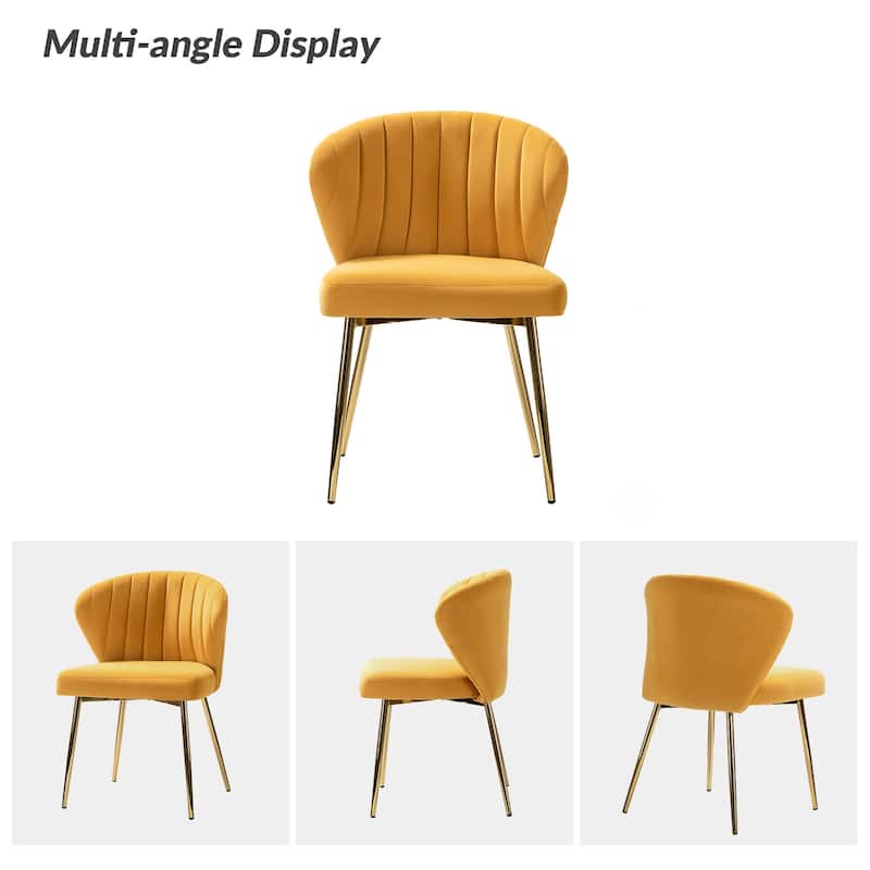 Aruna Accent Chair with Metal Legs 20''W X 19.5 ''D X 29''H by HULALA HOME