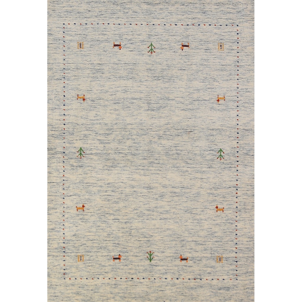 Gabbeh Oriental Area Rug Handmade Tribal / Modern Wool Carpet - 3'11" x 5'9"