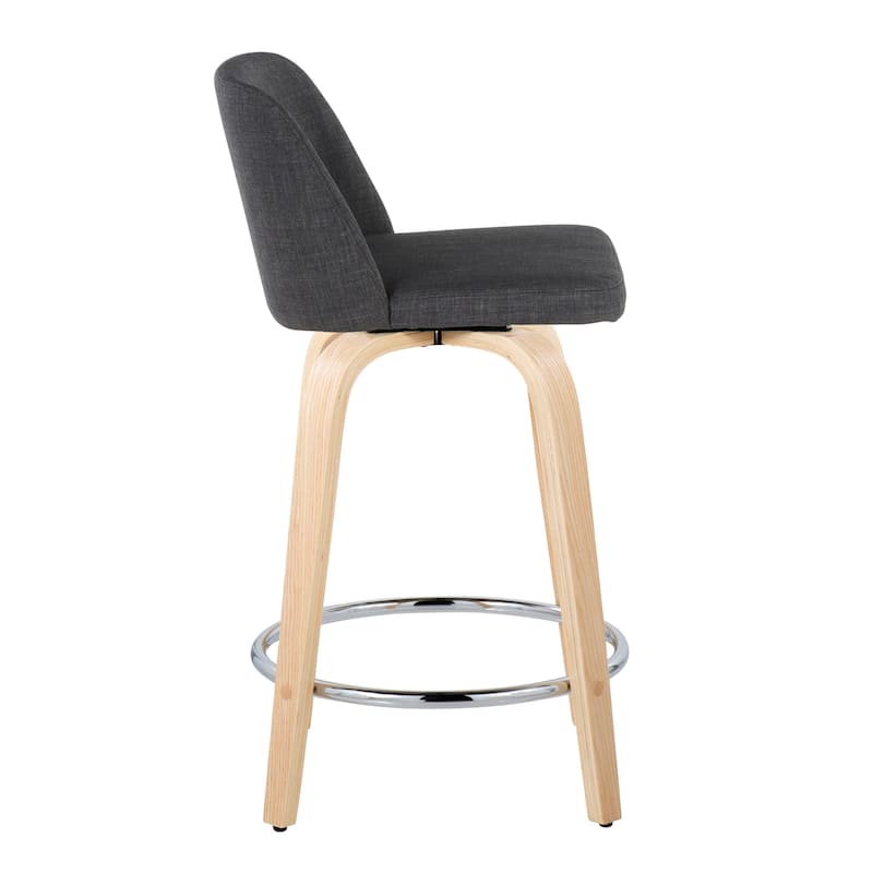 Carson Carrington Vallberga 24" Counter Stool with Natural Wood Base (Set of 2)