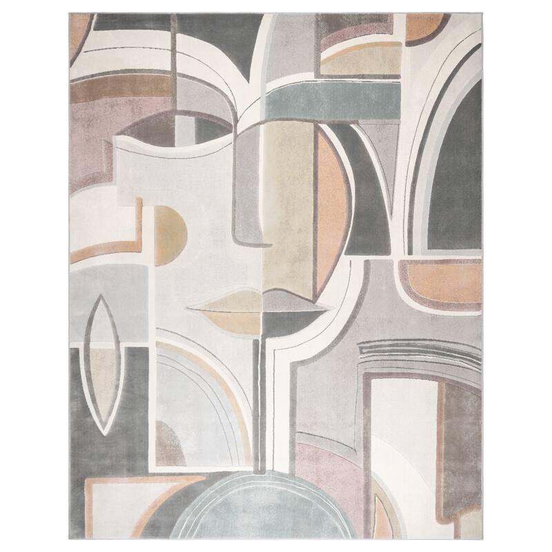 Gertmenian Blayne Polypropylene Modern Designer Geometric Floral Area Rug Collection - 8' 8" x 13' 1" - Mondrian - Rectangle