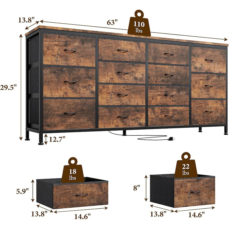 63" W Dresser Tv Stand for 65 70 75 Inch Tv
