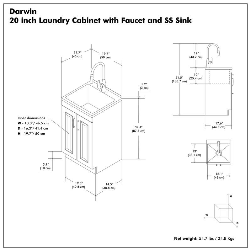 WYNDENHALL Gregg 20-inch Utility Sink & Cabinet