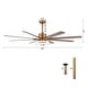 preview thumbnail 7 of 16, 65" Aged Brass 8-Blade Windmill Ceiling Fan with Light and Remote