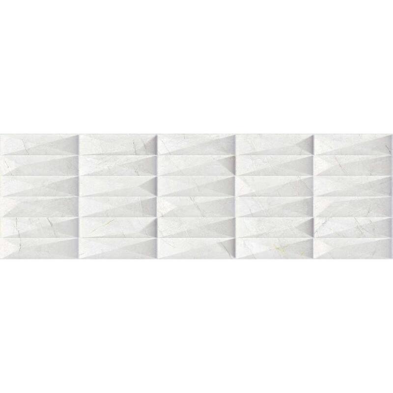 Milos 12in x 40in White Ceramic Wall Tile - Case of 5 (17 Sq. ft.)