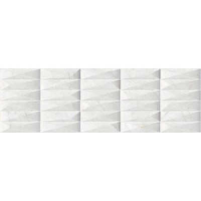 Milos 12in x 40in White Ceramic Wall Tile