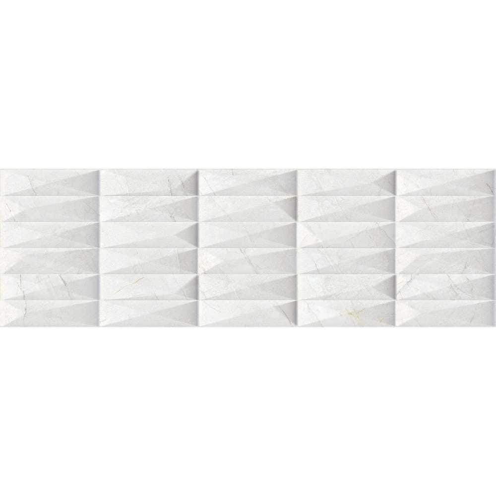 Milos 12x40 White Polished Marble Look Ceramic Wall Tile - Large Format