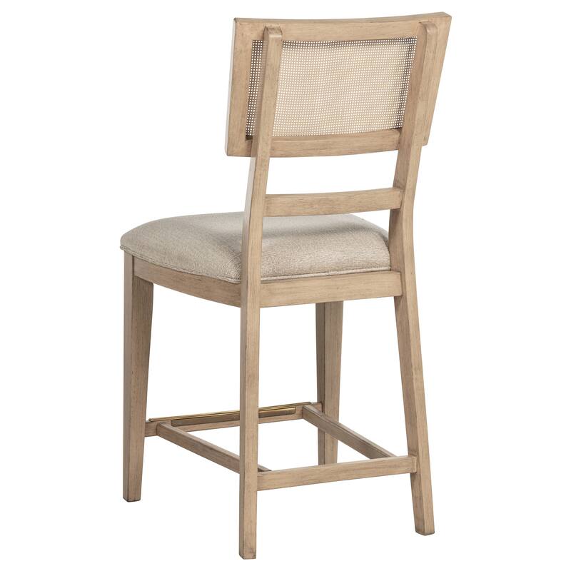 Kailani Rattan Cane Counter Side Chair Beige Oak (Set of 2) - 19.5" x 22.25" x 42"