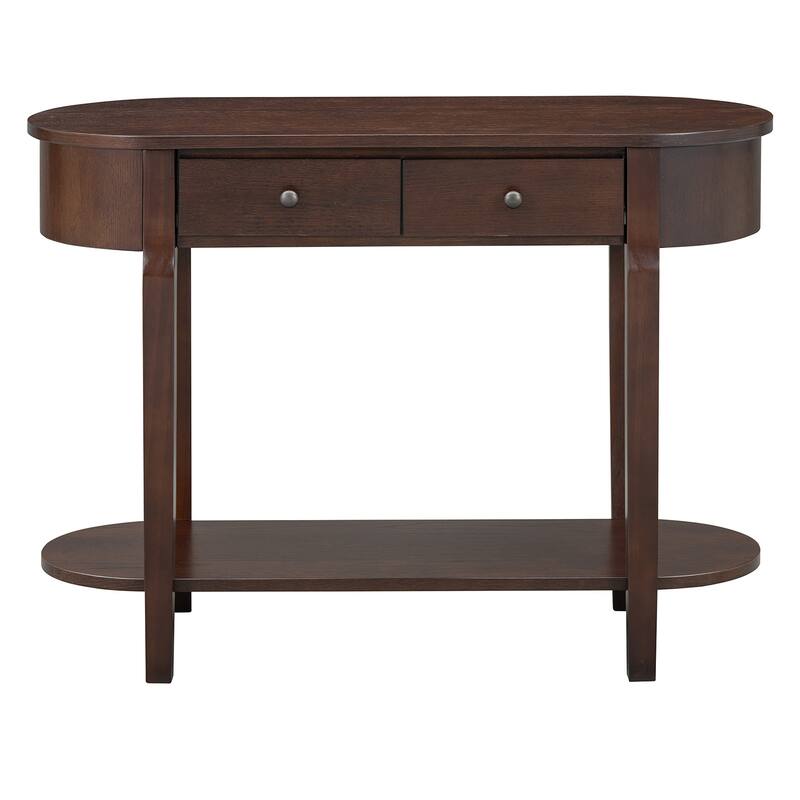 Vintage Console Table, Glossy Sofa Table for Entryway and Living Room