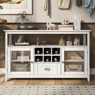 Modern Wood Wine Rack Storage Buffet Sever Cabinet Sideboard Table ...
