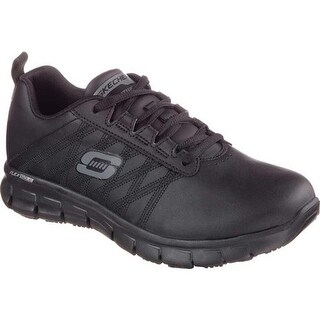 skechers womens sure track erath leather slip resistant work shoes