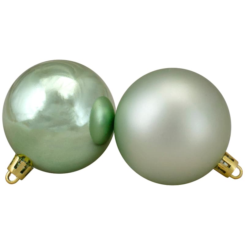60ct Celadon Green Shatterproof 2-Finish Christmas Ball Ornaments 2.5"