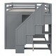 preview thumbnail 7 of 12, Full Size Wood Loft Bed With Built-in Wardrobes