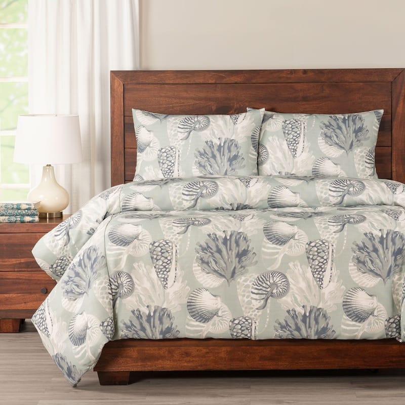 Siscovers Amelia Island Seashell Print Duvet Set - Full - 3 Piece
