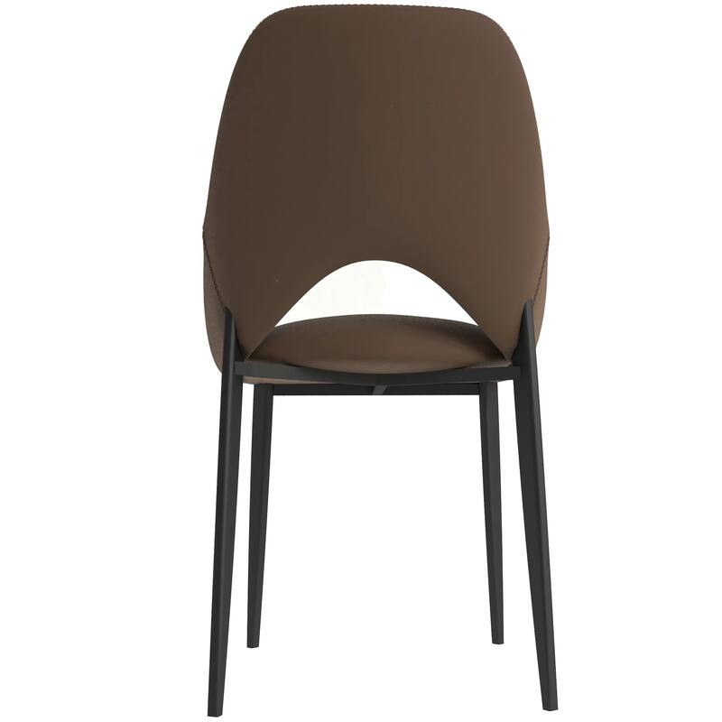 Amalfi Mid-Century Modern Upholstered Dining Chair - Open Back Side Chair with Metal Legs for Kitchen, Dining Room & Living Room